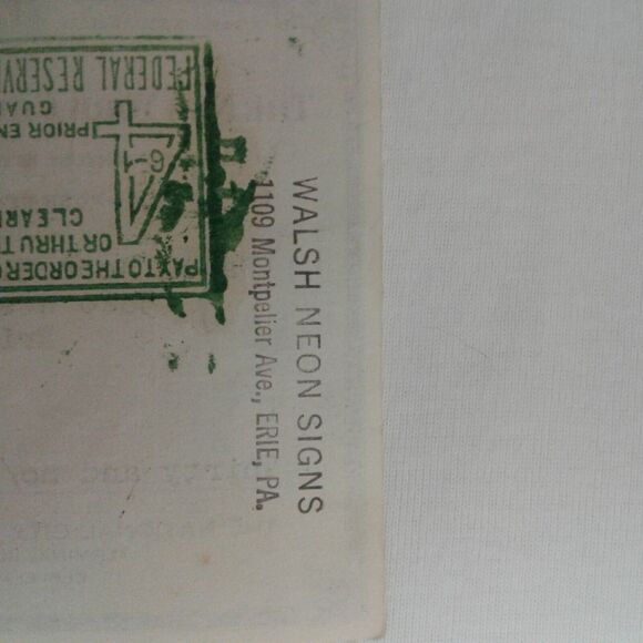 Canceled check  Nickel Plate Railroad to Walsh Neon Sign (Pennsylvania)  1949 - Picture 7 of 8